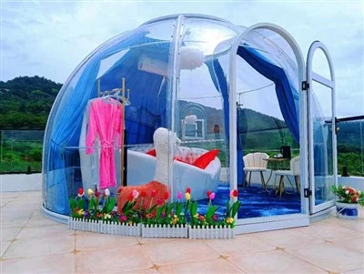 6-8 چادر گنبدی حبابی آلومینیومی شفاف برای هتل مهمانی